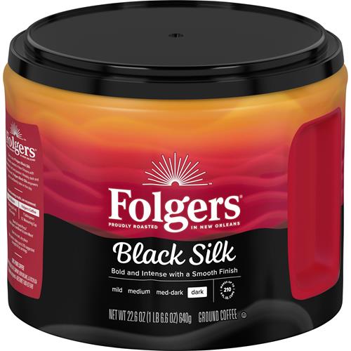 Folgers Black Silk — Dark Roast Ground Coffee, 22.6 oz
