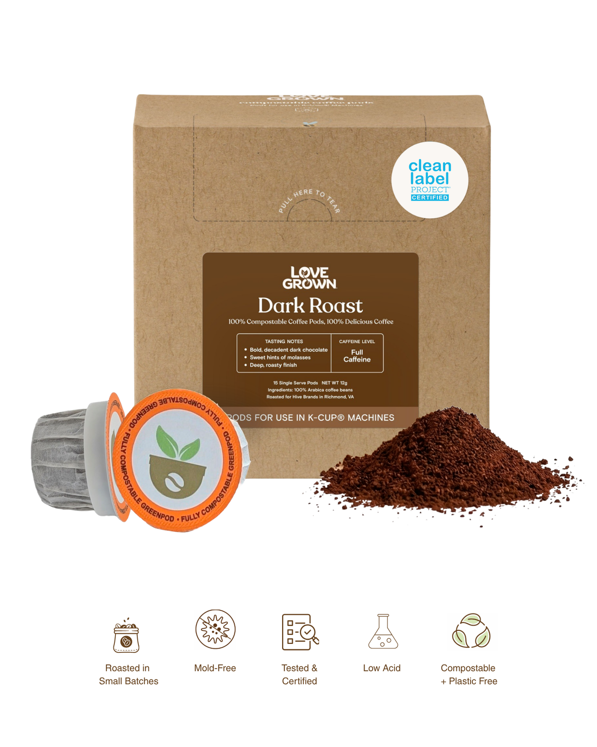 Compostable Coffee Pods — 15 or 50 Count