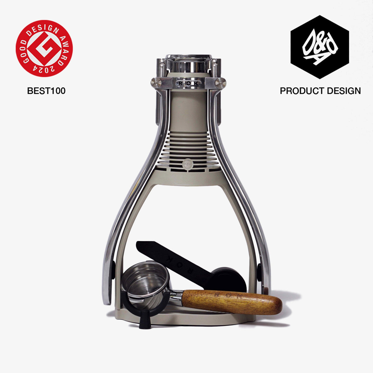 ROK Presso Smartshot — Manual Espresso Maker, Warm Grey